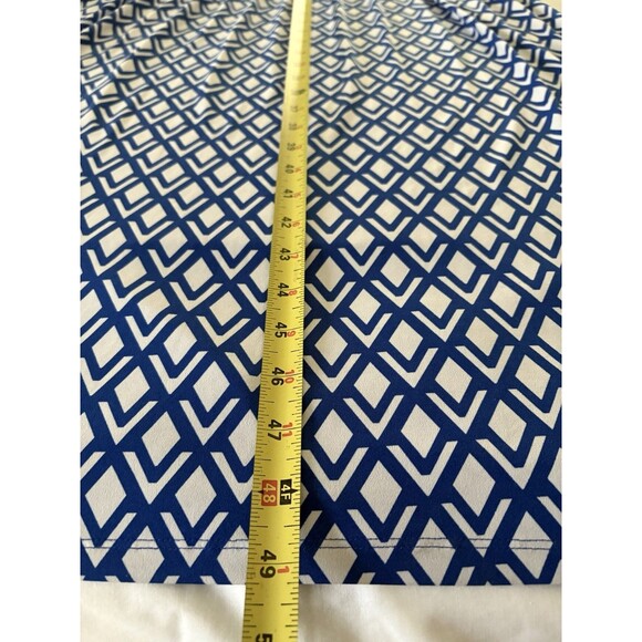 Brooks Brothers Dress Size M Blue & White Geometric Maxi Nautical Stretchy - Picture 8 of 12